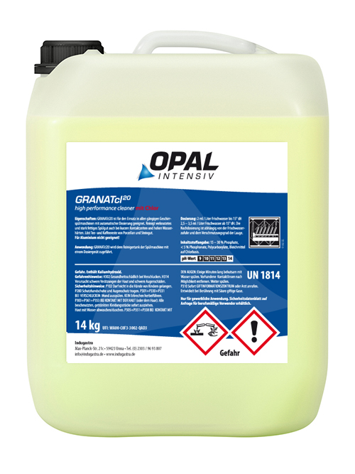 Opal GRANATcl²°, 14kg Reiniger für machinelles Geschirrspülen Opal GRANATcl²°, 14kg Reiniger für machinelles Geschirrspülen